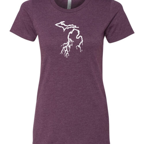 women fitted michigan t-shirt, women's michigan clothing,