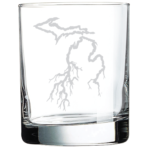 michigan whiskey glass, michigan glass, whisky glass, michigan dishes