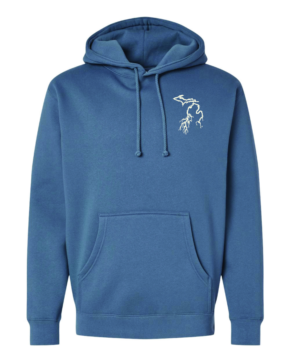 Embroidered Hoodie Storm Blue